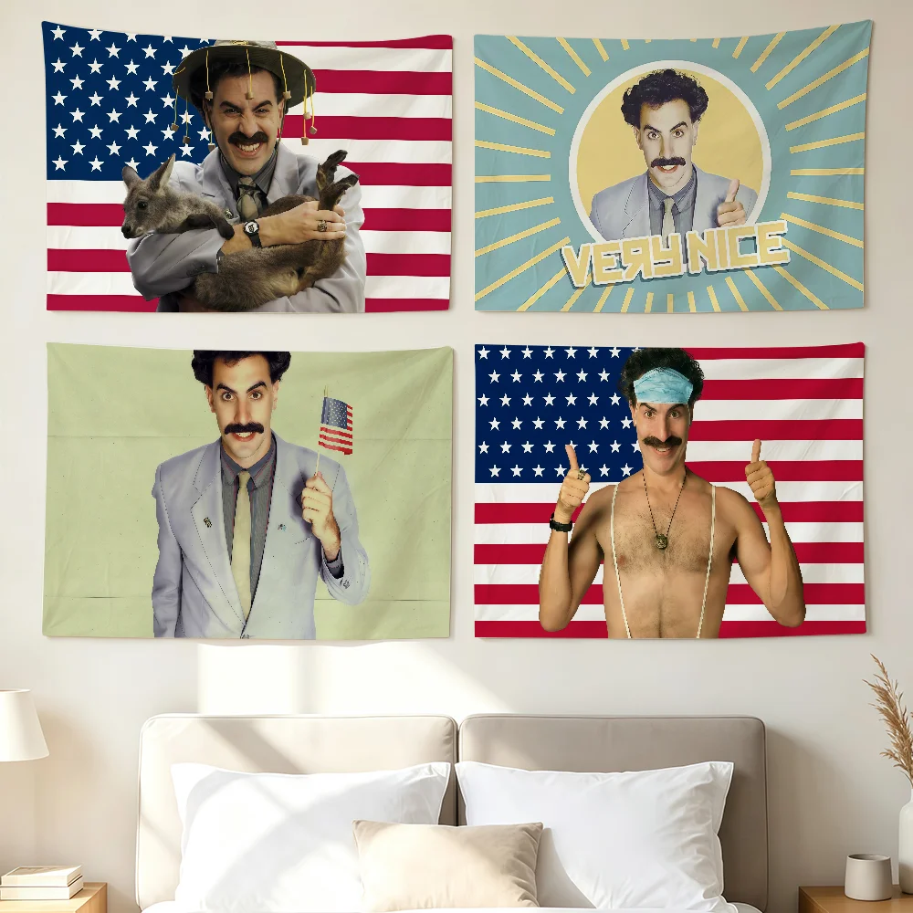 Funny B-Borat Very Nice Meme Flag Wall Decorations Home Decor Suitable For Living Rooms Bedrooms Dormitories Parties  Holidays
