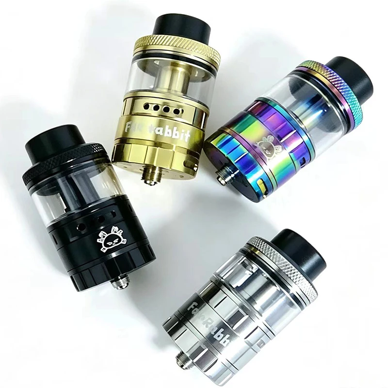 DIY Fat Rabbit RTA Atomizer Tank 28mm 5.5ml Dual Airflow System 810 Drip Tip Postless Building Decorative Spare Part