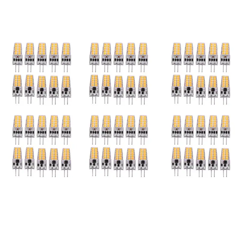 Time Saving 60PCS G4 LED Bulb AC/DC12V-24V 3W LED G4 Light 20LED 360 Angle Light 2835SMD Replace 30W Halogen Lamp,Warm Whit