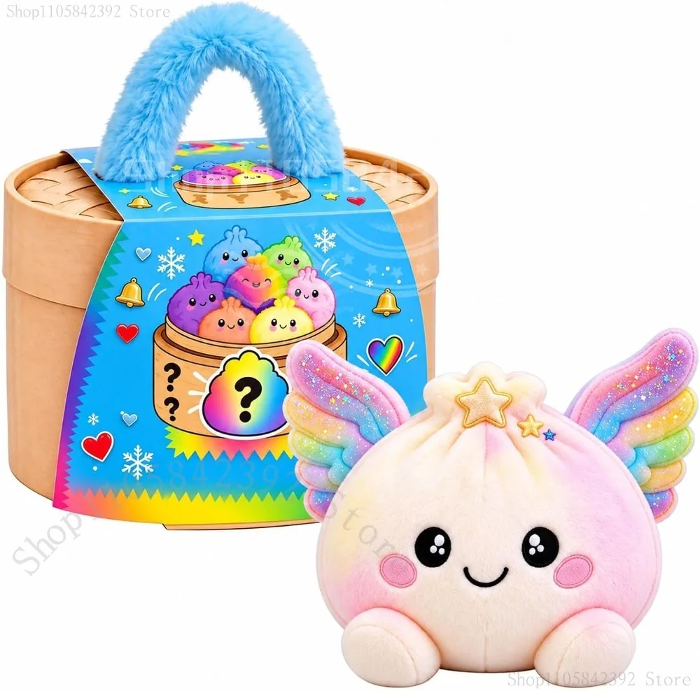 2026 New Cute Plush Dumpling with Steamer Box Soft Stuff Bun Plushie Stress Relief Squeeze Plush Surprise Xmas Party Favor Gift