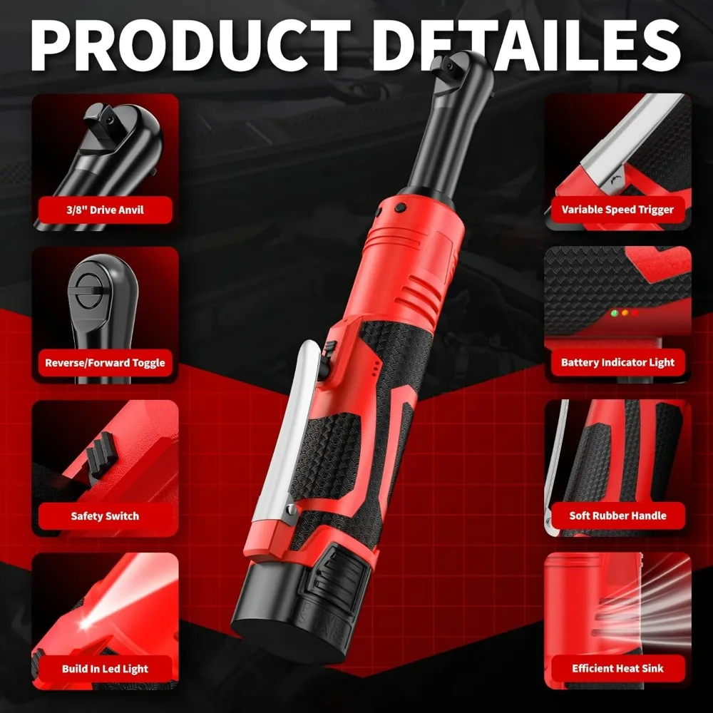 مجموعة مفاتيح ربط بسقاطة كهربائية، 40 قدمًا - رطل، 550 دورة في الدقيقة، مفتاح ربط بسقاطة لاسلكي 16.8 فولت 3/8 بوصة، مجموعة أدوات سقاطة طاقة متغيرة السرعة #2
