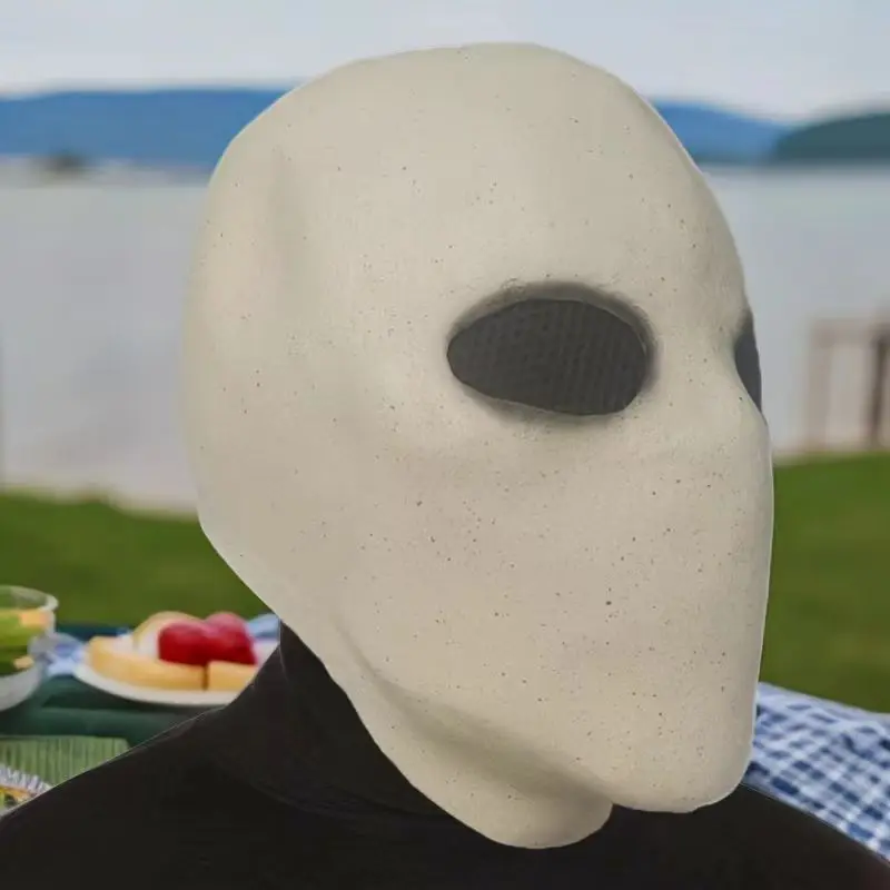 Faceless Man Mask Head set Halloween Horror Face Latex mask cosplay faceless Man dress-up props