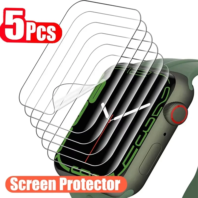 1-5 Pcs Soft Hydrogel Screen Protector Film For Apple Watch 9 8 7 6 SE 5 4 3 40MM 44MM 42MM 38MM For iWatch Ultra 41MM 45MM 49MM