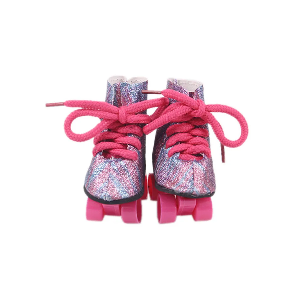 Doll Shoes 7cm Purple Boots Sneakers Sandals Doll Clothes Accessories 18 Inch American Doll and 43cm Baby Girls Toys Gifts