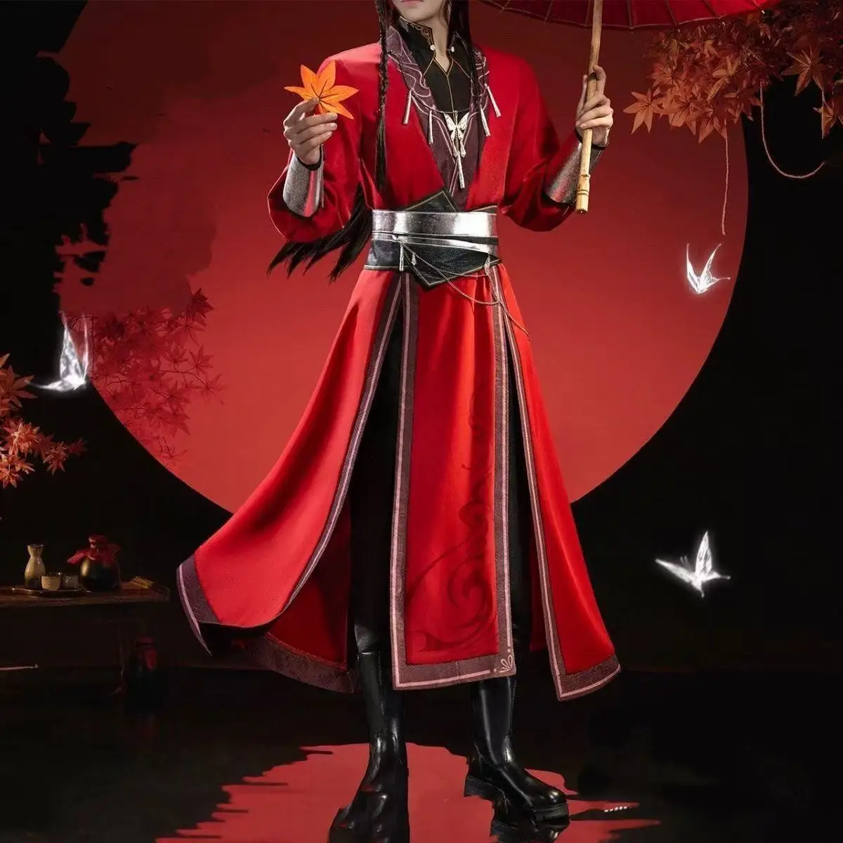 Dark Black Halloween Hanfu Young HuaCheng Cosplay Costume Carnival Event Tianguan Cifu COS Outfits Anime Game Hanfu Suits  Male