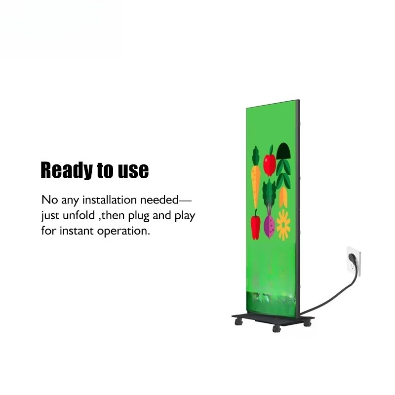 Canbest GOB P1.2 P1.5 P1.8 P2.5 Indoor Foldable Led Poster Screen Display Portable Digital Banner Led Video Wall for Store