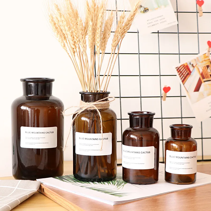 فوند التصوير الملحقات براون زجاجة شفافة الزجاج العطور الحاويات الكاشف زجاجات زهرة ترتيب الفن صور الدعائم