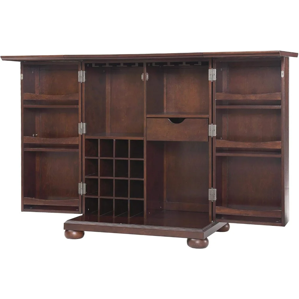 Alexandria Expandable Top Bar Cabinet - Vintage Mahogany