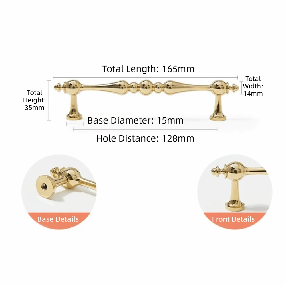 Brass Cabinet Door Handle High-End Design Antique Finish Kitchen Cupboard Pull French Style Furniture Drawer Knobs Wardrobe Use