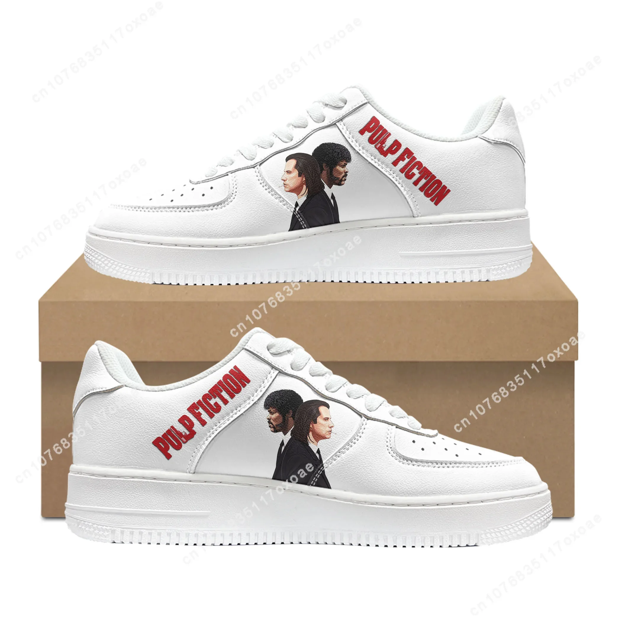 Pulp Fiction sepatu Film AF Basket Pria Wanita olahraga berlari kualitas tinggi flat Sneakers Lace Up Mesh sepatu kustom