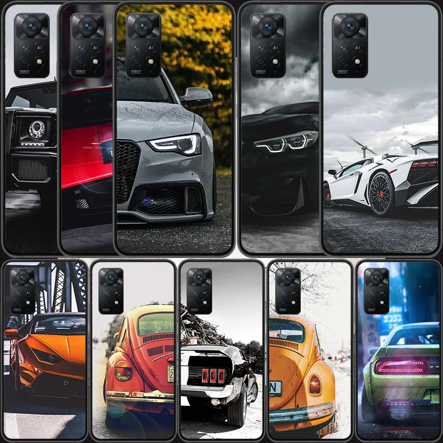 New Sports Cars Male Men Phone Case For Redmi Note 13 Pro 5G Plus 12 12C 10 10A 10C 9 9A 9C 9T 8 8A K60 K70 Pro Xiaomi Cover 7 7