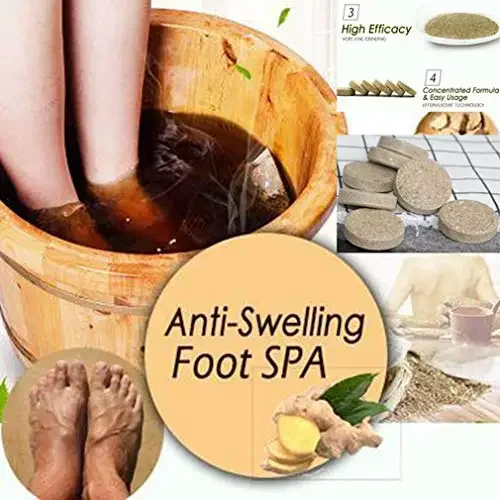 Anti-Inchaço Ginger Foot Soak, Comprimidos Efervescentes SPA, Tratamento para Edema Tornozelo e Dor, 10pcs por lote