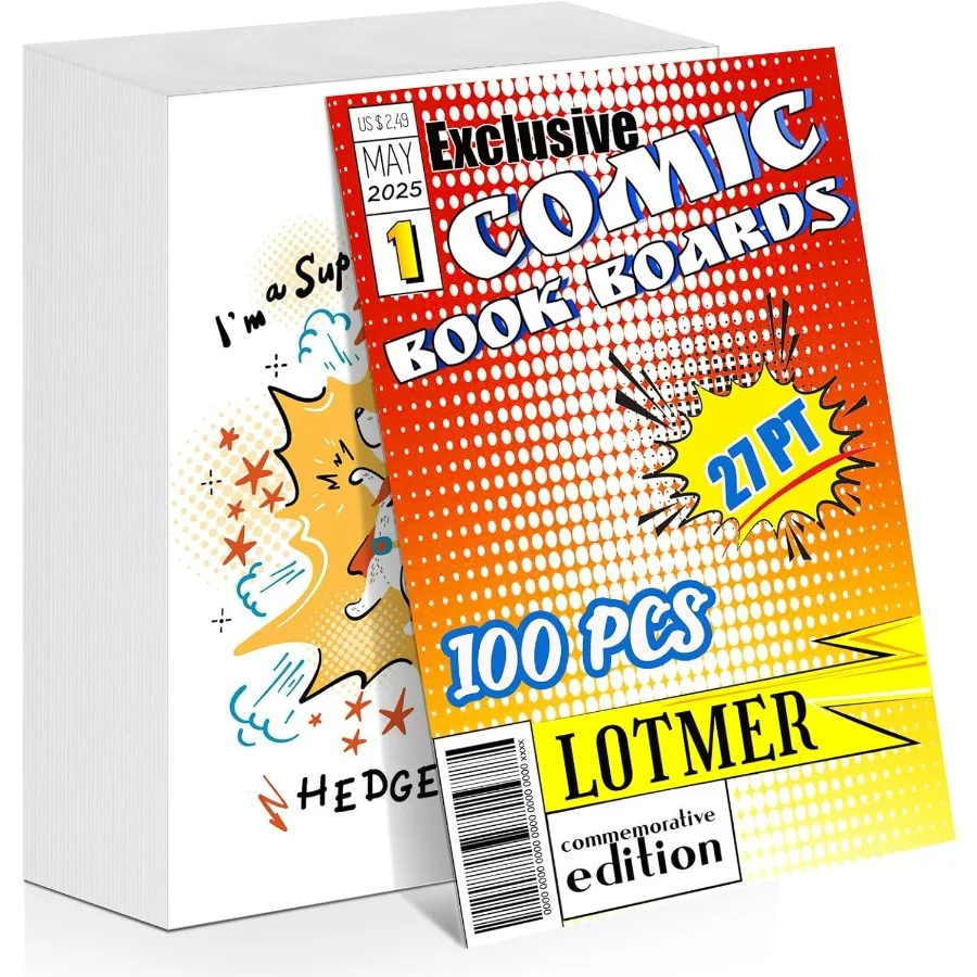 لوحات الكتب الهزلية 100ct 27PT لوحة دعم سميكة للغاية خالية من الأحماض الحجم الحالي لوحات الكتب الهزلية قطع دقيقة متينة ومطلية