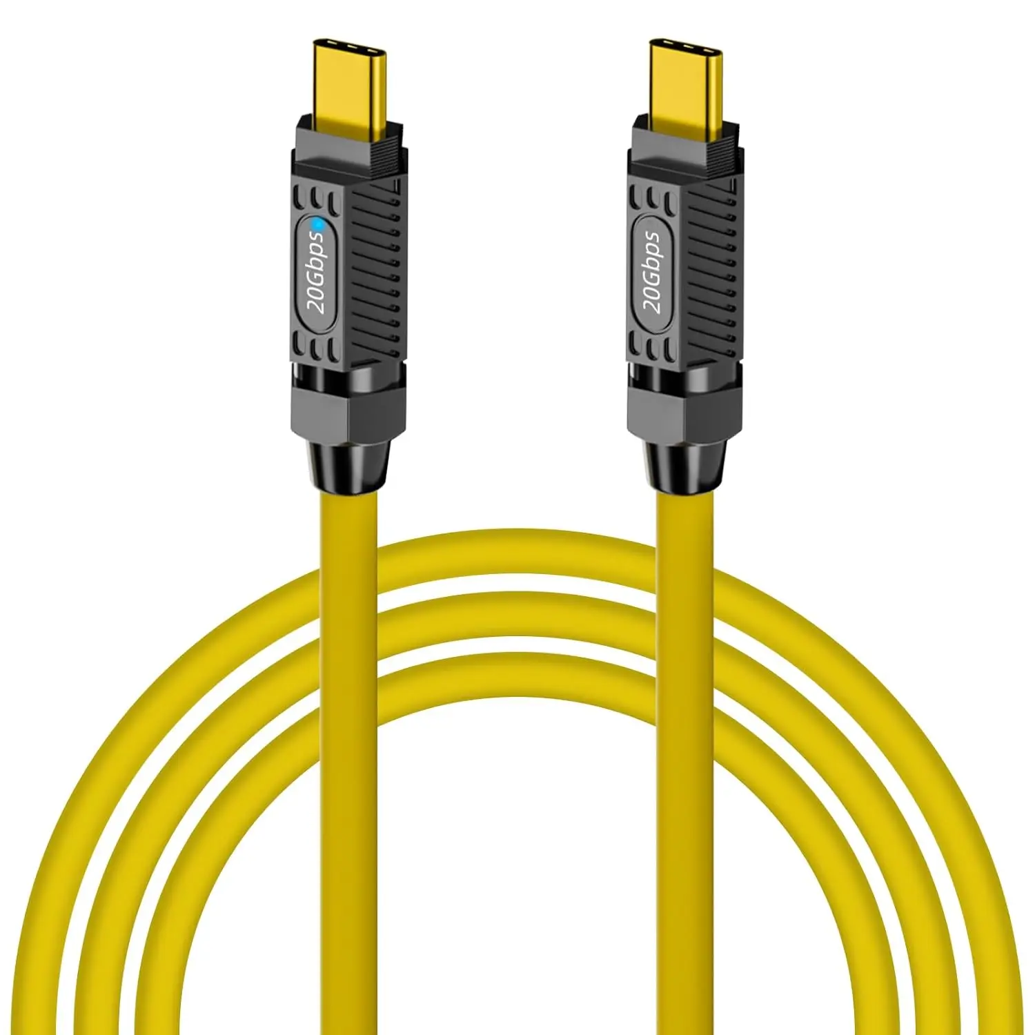 6ft, 140W USB C Charger Cable, 20Gbps Type C to Type C Cable Fast Charging, with LED Light, Support 8K@60hz for MacBook Pro