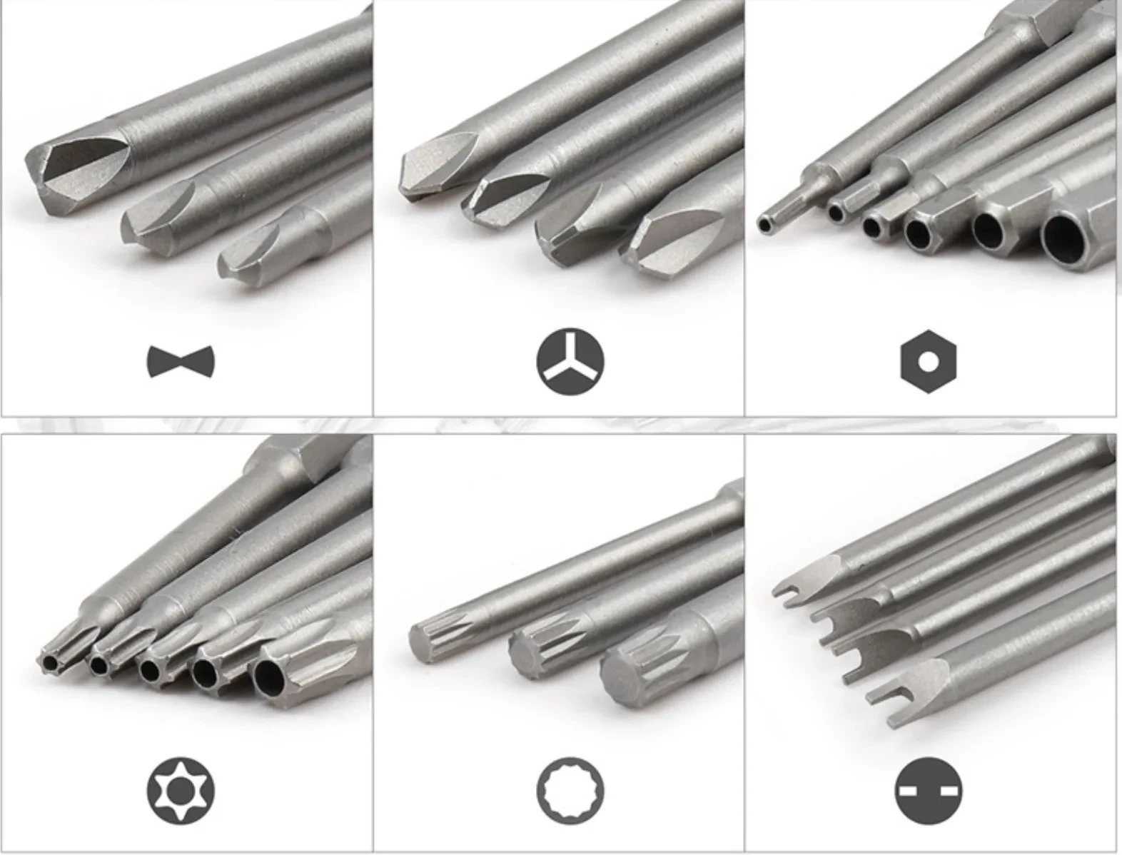 50 extra long screwdriver sets with 75mm safety screwdriver heads, Torx star shaped hexagonal wrench heads, fully automatic han