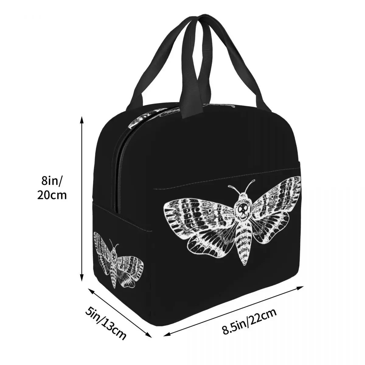 Gothic Death Moth Occult Witchcraft Insulated Lunch Bag for Women Kids Leakproof Food Boxes Thermal Lunch Box Tote
