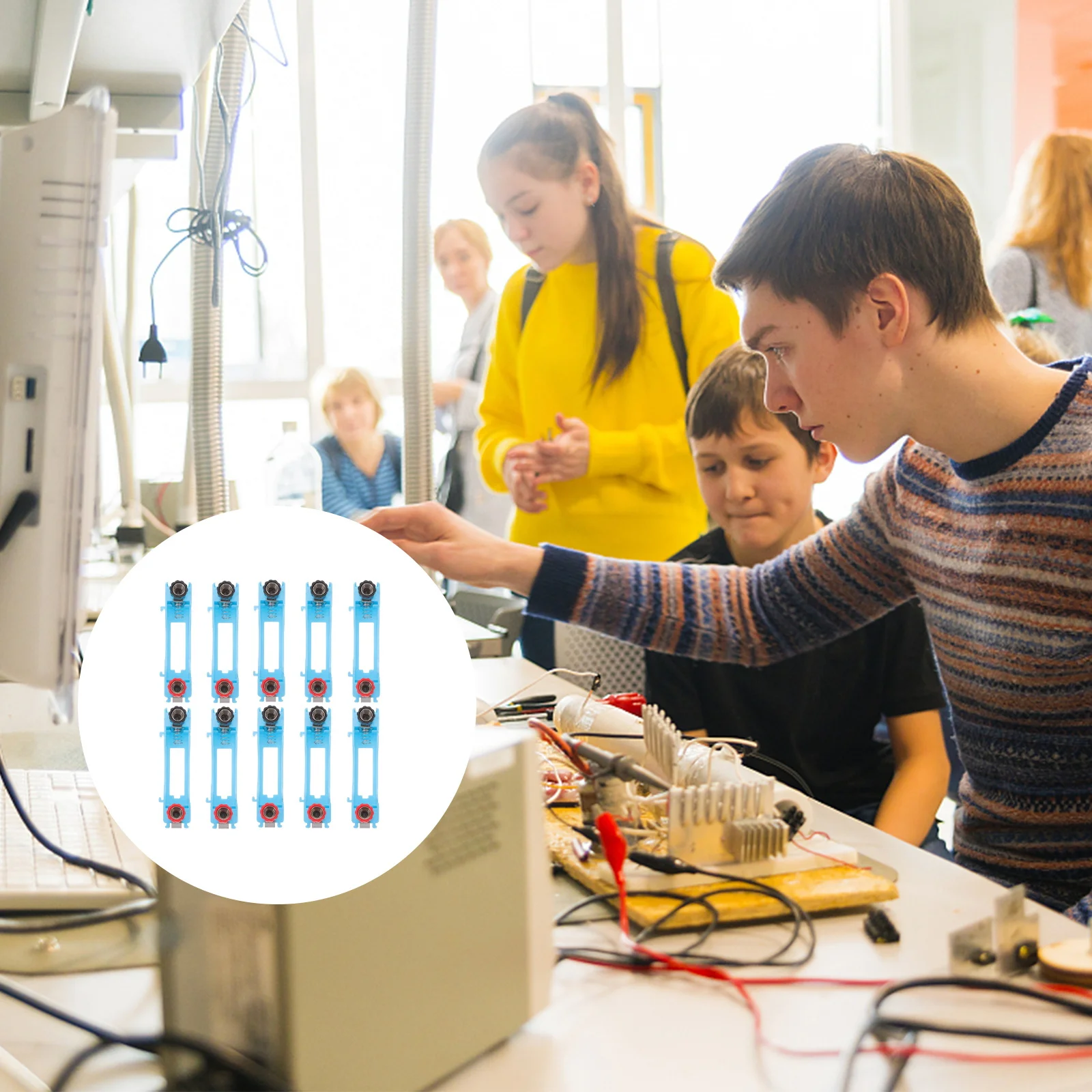 

10Pcs Physics Experiment Holder Plastic Base for Home School Laboratory Electricity Teaching Supplies Circuit Connection