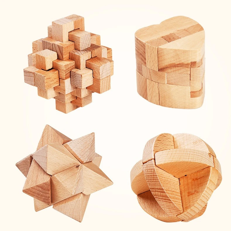 New Wooden Lock Opening Rings Kongming Locks Mortise and Tenon Locks Gifts Home Decorations Stress-relieving