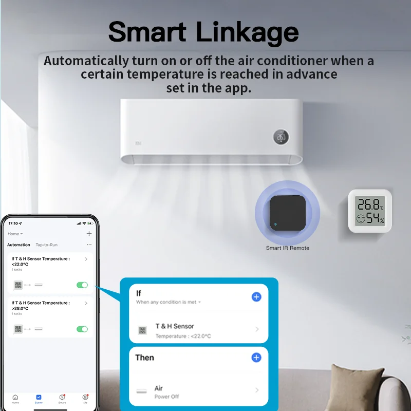 Zigbee3.0 Tuya Automation Temperature Humidity Sensor Remote Control Thermometer Via Smart Life for Smart Home Work with Alexa