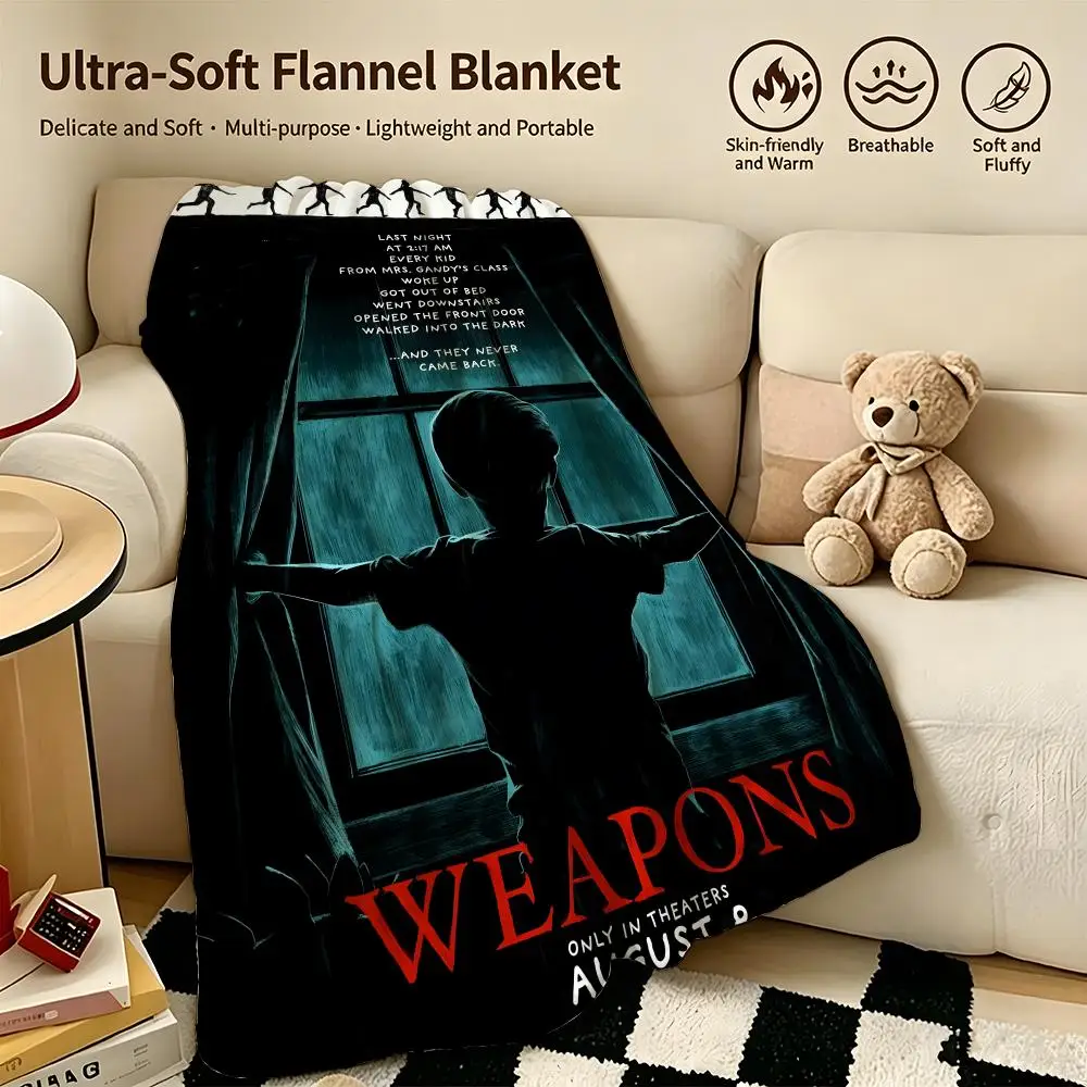 W-Weapons-s Throw Warm Soft Flannel Blanket, Multi-use for Sofa Bed Camping Travel Nap