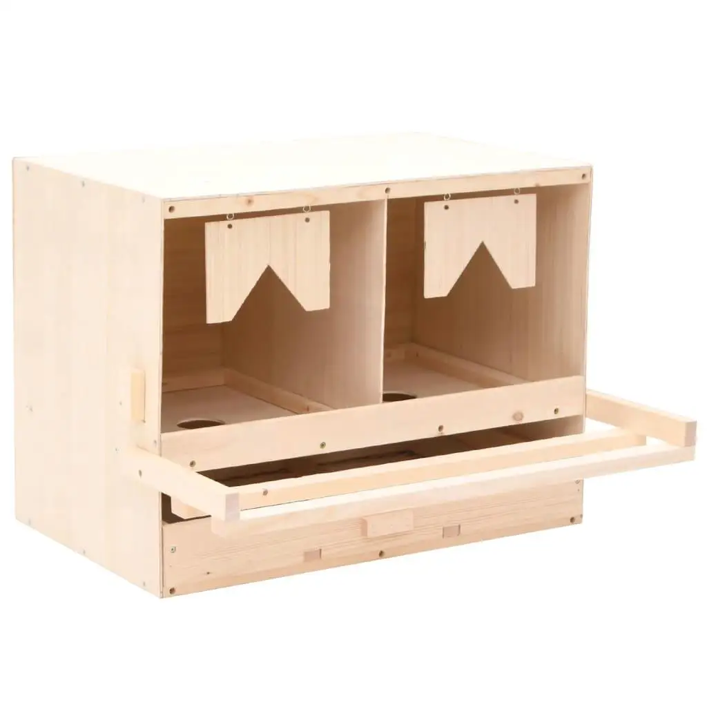 

Wooden Chicken Laying Nest with 2 Compartments - 24.8x15.7x17.7 Inch Solid Pine Coop