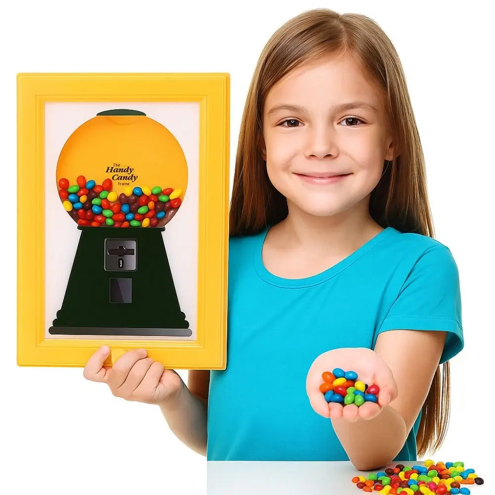 

Creative Candy Dispenser Picture Frame Easy Restock Moisture-proof Decorative Art Photo Frames Rotating Dust-proof