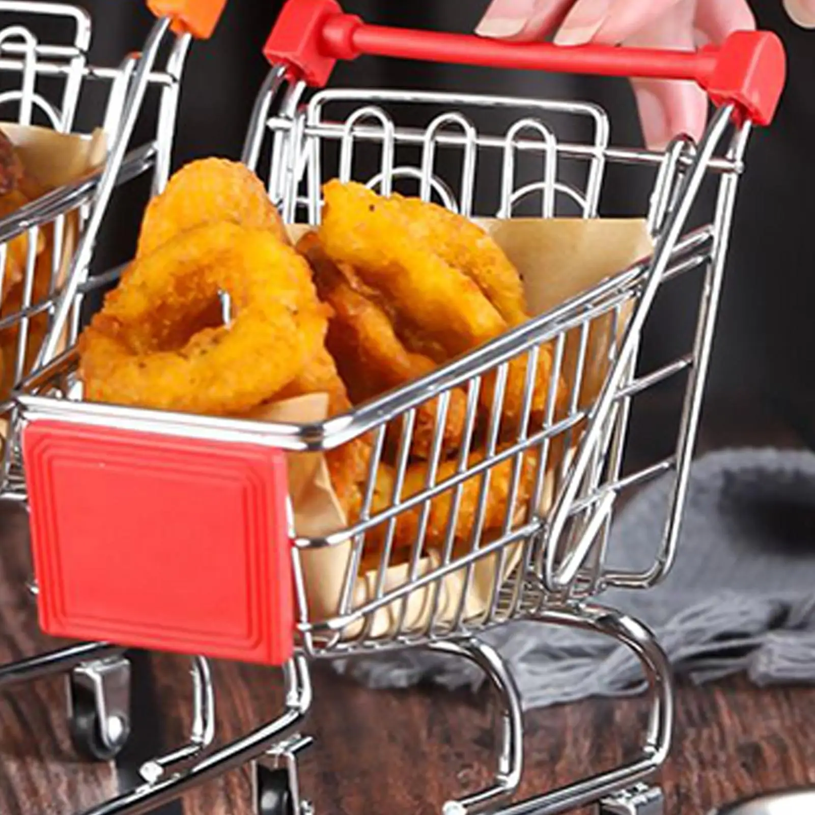 Miniature Shopping Cart Doll House Accessories Supermarket Shopping Grocery Handcart For Kids Boys Collectors Fairy Gardens