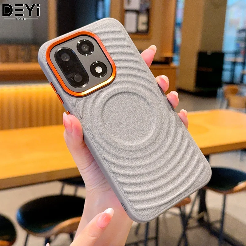 حافظة هاتف DeYi لهاتف اوبو ابحث عن X9pro Reno15 5G غطاء حماية للشحن اللاسلكي بنمط الموجة المغناطيسية #4