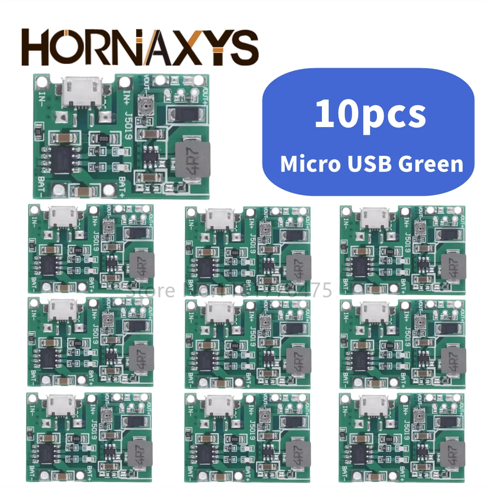 10pcs/TP4056 3.7V 4.2V 9V 5V 2A Adjustable Step Up Module 18650 Lithium Li-ion Battery Charging Discharge Power Board DIY Kit