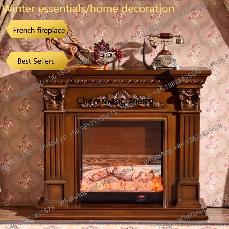 A95  Budget‑friendly modern narrow wood fireplace cabinet, artistic Japanese‑French furnishing for living‑room ornament.