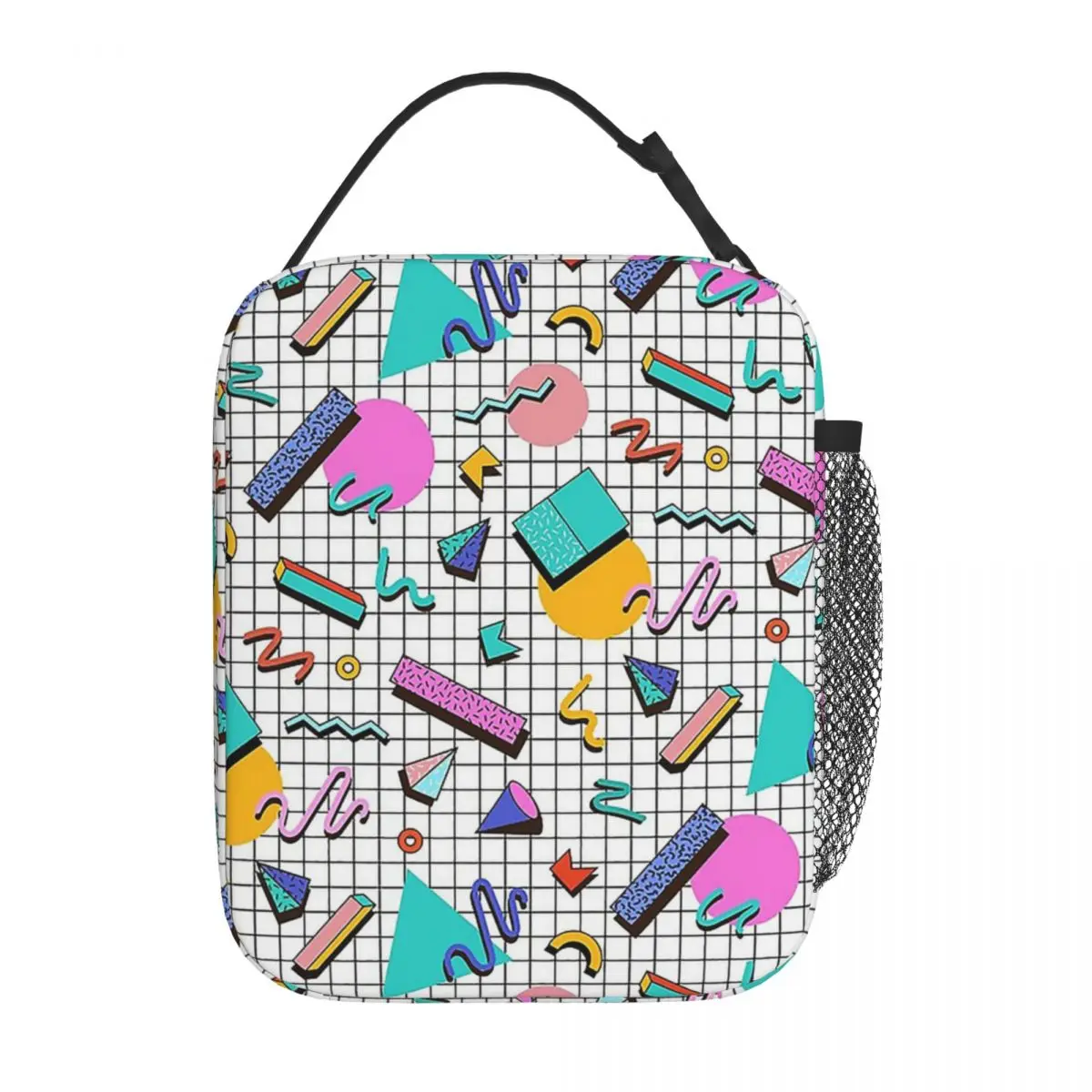 Funky 80s Eighties Memphis Pattern Design Insulated Lunch Bag for Women Children Leakproof Food Boxes Thermal Lunch Box Tote