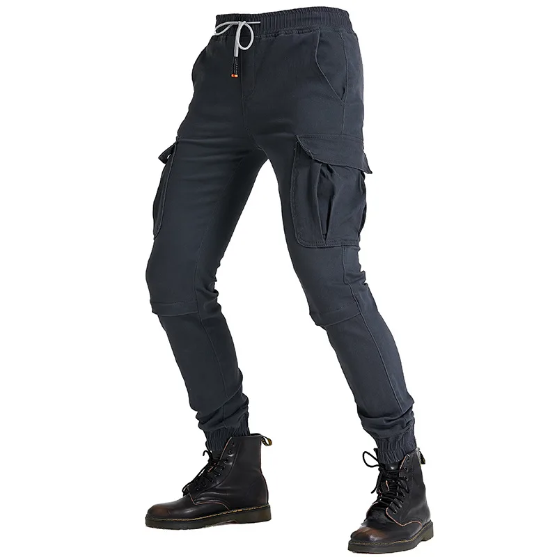 Motorbike Trousers Men Motorcycle Cargo Pants Racing Pants Multi-pockets Women Travel Riding Gear Anti-fall CE Protective Gear