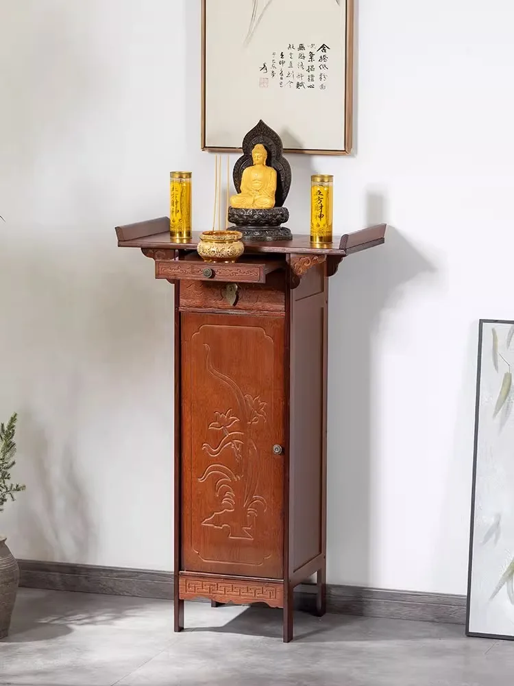 Household Buddha Table Altar Altar Incense Burner Table Buddha Worship Tribute Table God of Wealth Chinese Living Room