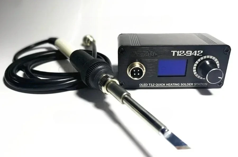 

Цифровая паяльная станция MINI T12 STC OLED с паяльником 942 и ручкой 9501, адаптер питания 24В3А, инструменты для пайки