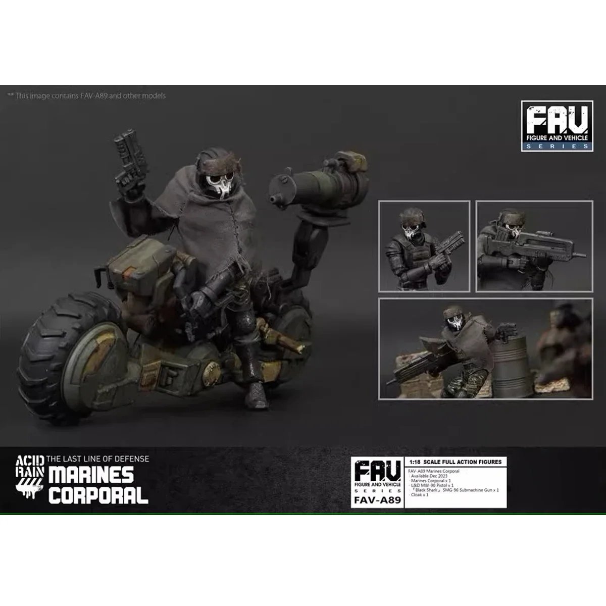 HiPlay TOY ALLIANCE 1/18 Acid Rain World FAV-A89 Figura de ação corporal fuzileiros navais