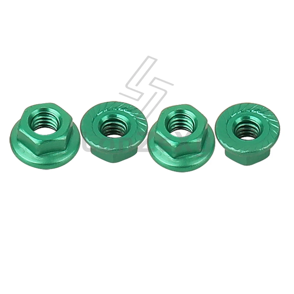 4/10p cnc Aluminium legierung Flansch Konter mutter m4 mehrfarbig für 1/10 1/14 rc Auto LKW Crawler Drift trx4 scx10 scania Universal teil – Detail 7
