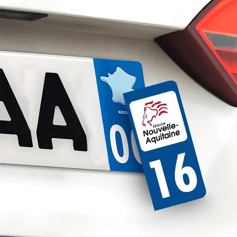 2Pcs Set New Aquitaine 16 Departments Blue Vinyl Sticker, French Regional Decal for Car Motorcycle