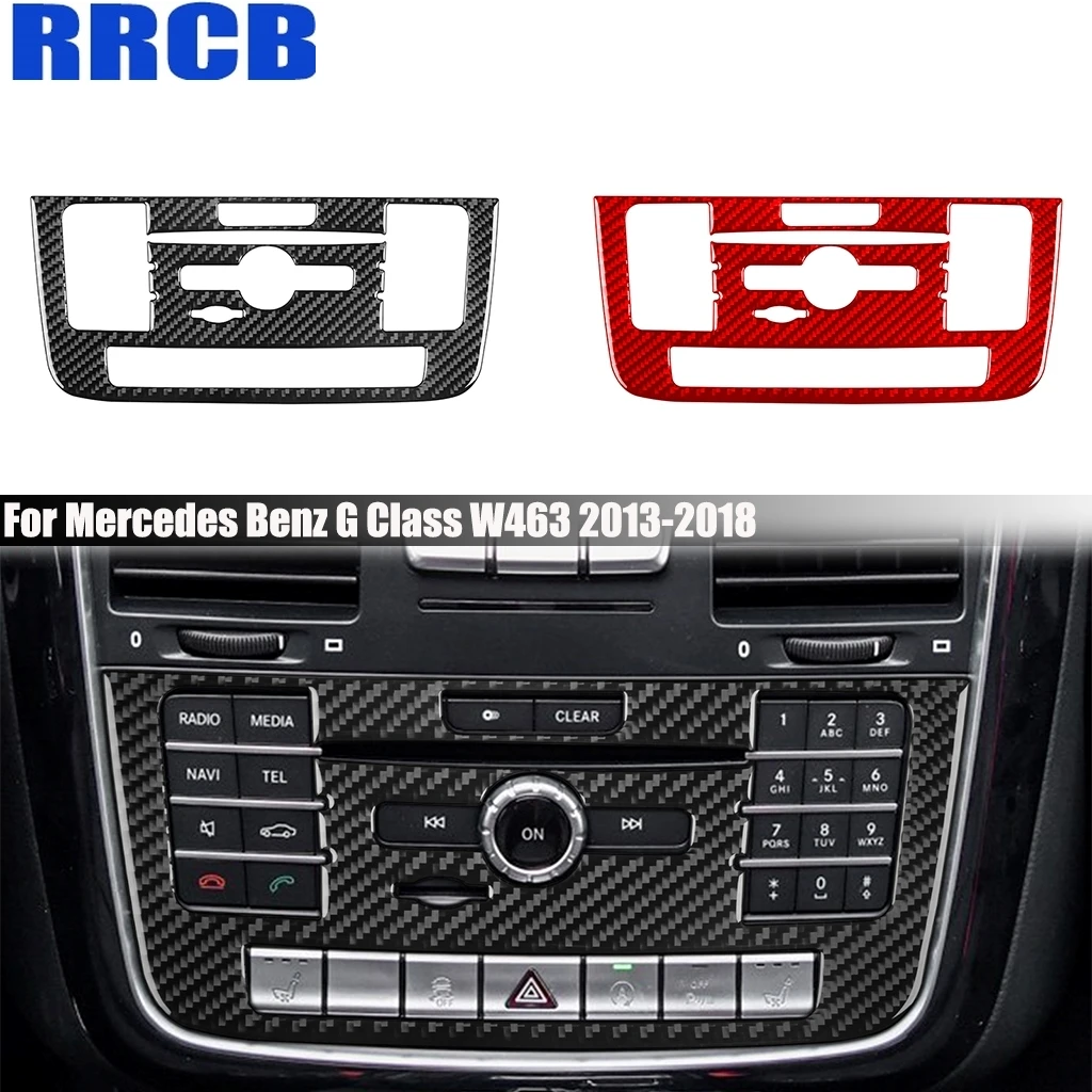 

Carbon Fiber Car Accessories Center Console Radio CD Player Interior Trim Cover Sticker For Mercedes Benz G Class W463 2013-2018