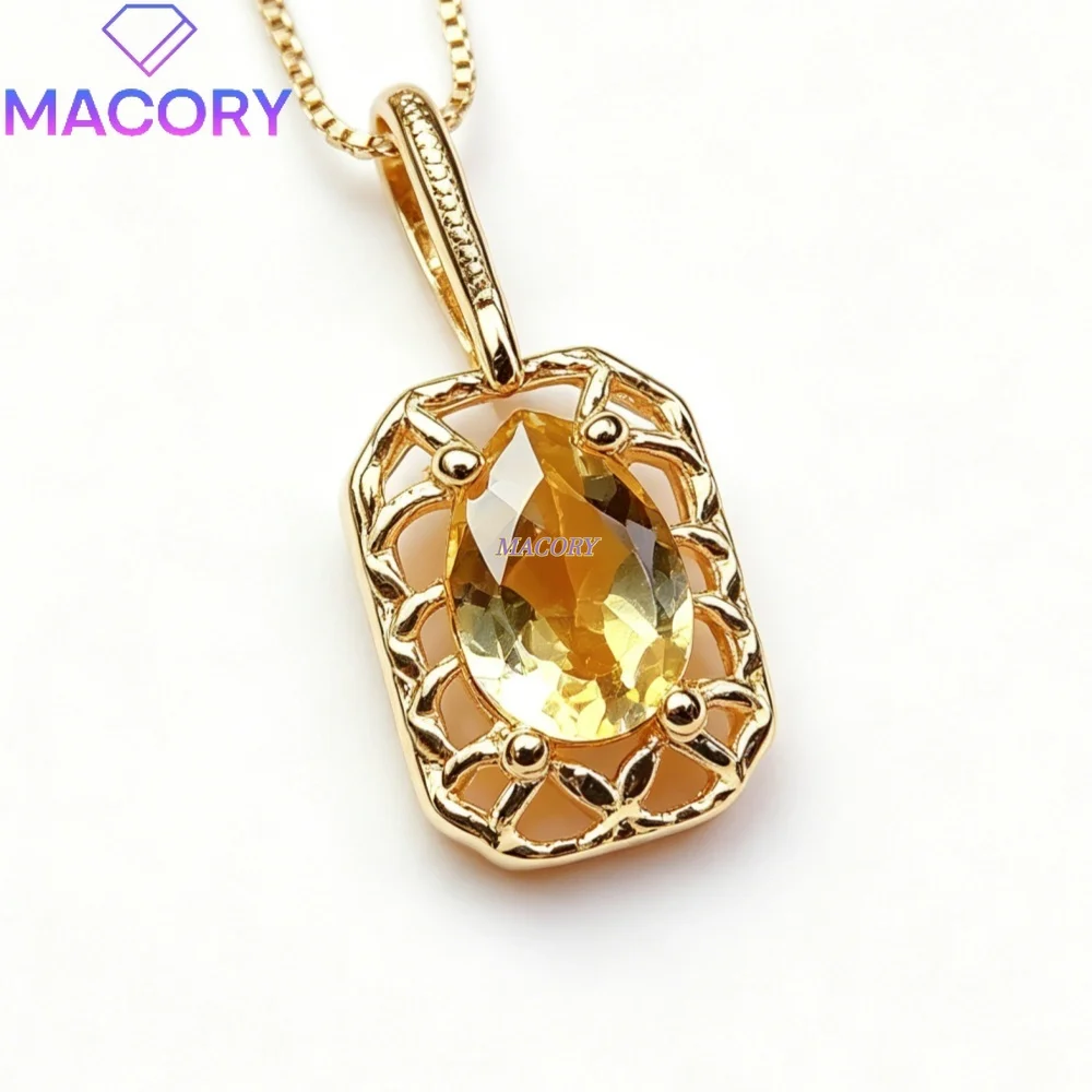 Natural Crystal Necklace 925 Sterling Silver Fashionable and Simple Women's Jewelry Elegant and Versatile Daily Anniversary Gift