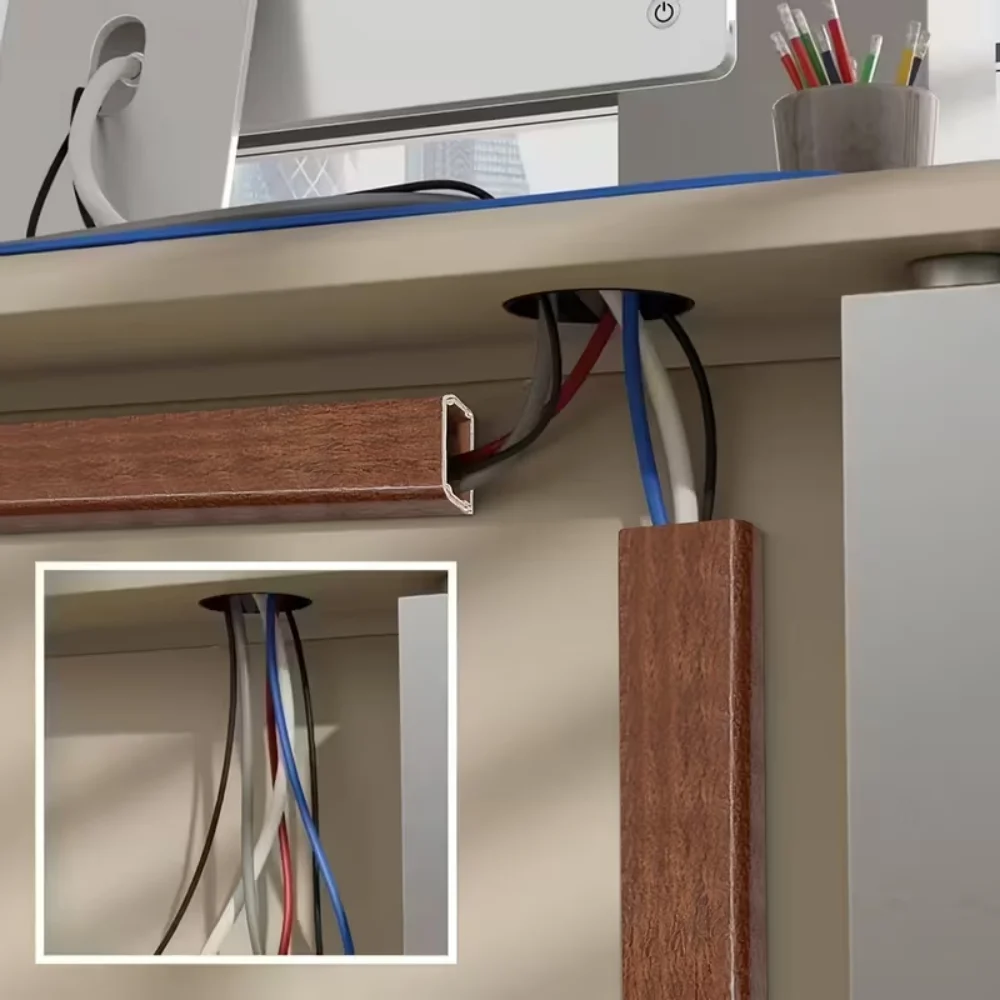 1pc 40cm/15.75inch Open Installation PVC Wood Grain Line Trough Open Installation Cable Beautify Decoration Open Wire Wire