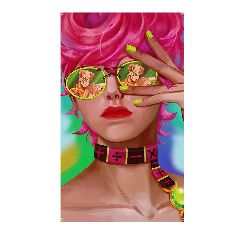 Cool Fashion Hot Anime Flag  Popular jojo's bizarre adventure Flag Sticker Coffee House Bar Room Wall Decor Flag