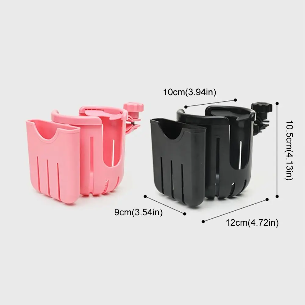 Baby Stroller Water Cup Holder 2-in-1 Baby Pram Milk Bottle Rack Pink Black Multi-function Mobile Phone Holder