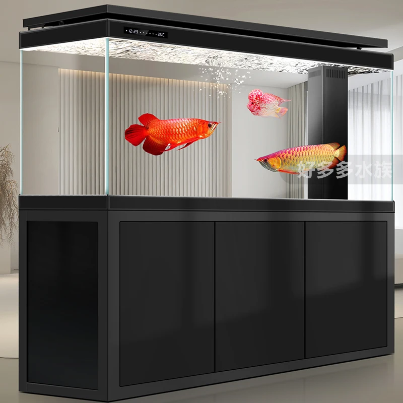 

Bottom filter large arowana tank office living room household 2 screen partition floor smart