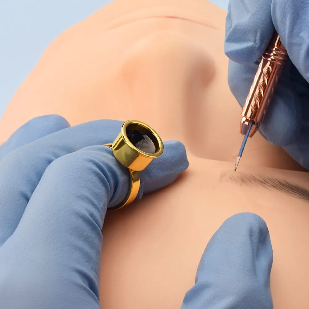 

5Pcs Stainless Steel Tattooing Ink Rings Pigment Cups for Eyelash Extension Glue Holder Portable Makeup Tattoo Supplies Ring