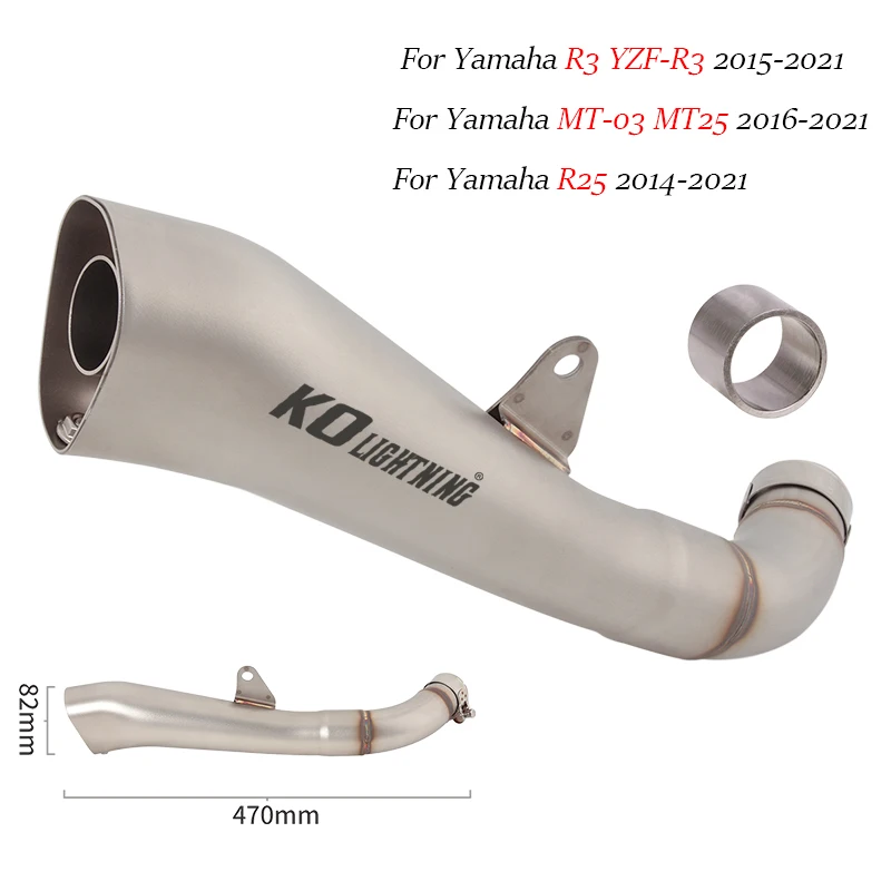 

For YAMAHA R25 R3 MT25 MT03 2014-2021 Motorcycle Exhaust System Muffler Tail Pipe Stainless Steel Escape