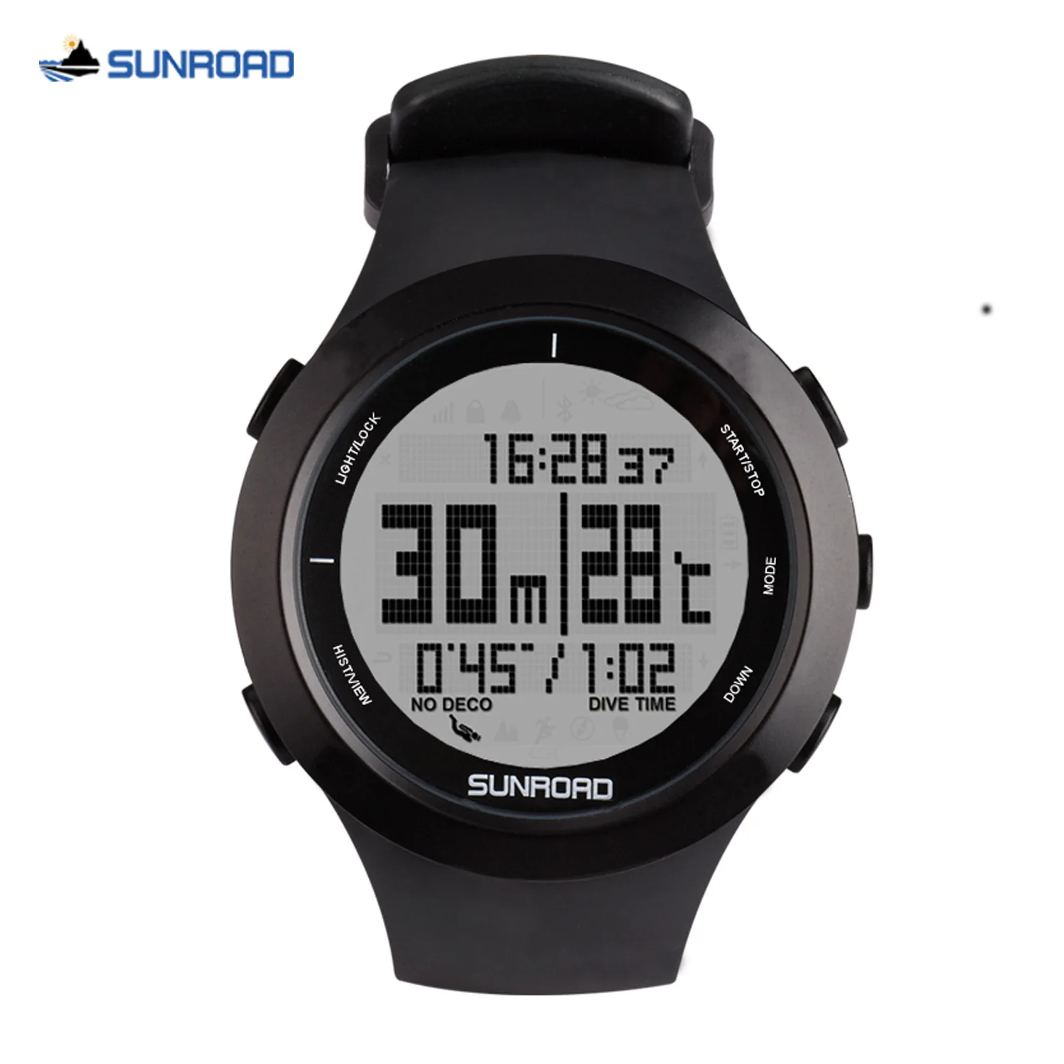 SUNROAD FR730 Professional Diving Digital Watch Scuba Free Snorkeling  For Underwater Sports with Large Screen 10AMT Waterproof