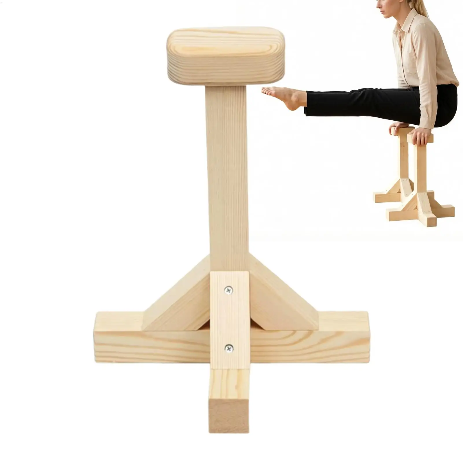 Handstand Bar Wooden Ergonomic Strength Training Equipment Bodyweight Training Bar for Men Adults Indoor Outdoor Home Gym