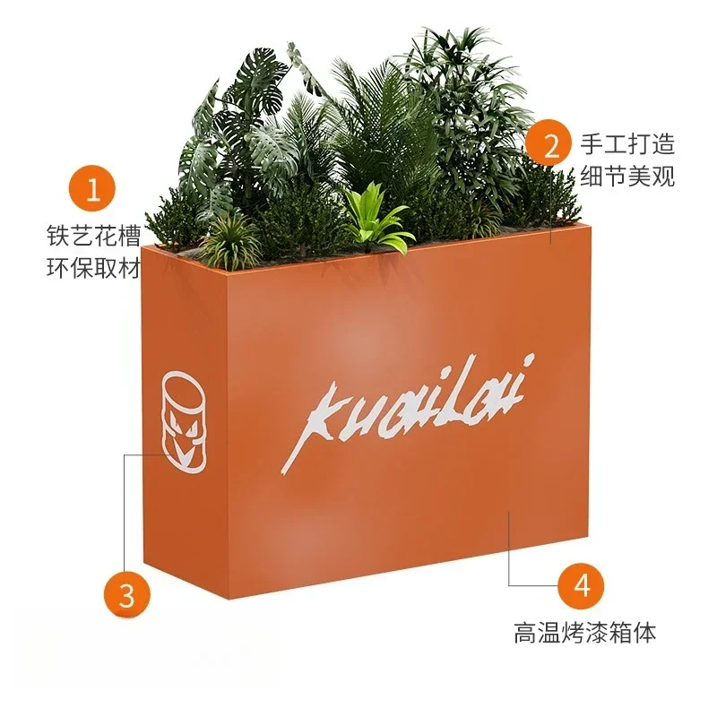 Outdoor wrought iron flower box combination Sales department Indoor and outdoor dual-purpose commercial street fence partition f