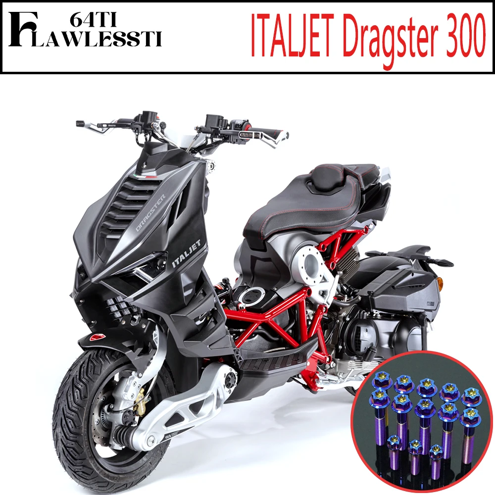FLAWLESSTI Gr5 Titanium Bolt Air Filter Cover Engine  Rear Bracket Caliper Tail Light Bolt Axle For ITALJET Dragster 300