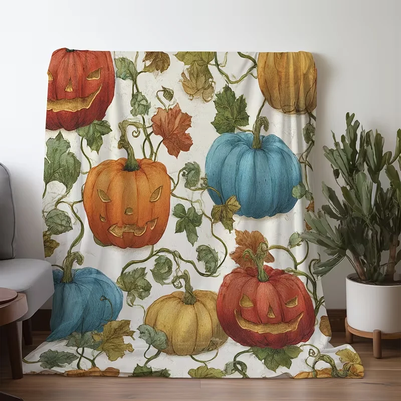 Dark Gothic Crow Forest Halloween Blanket Spooky Sunset Raven Tree Print Soft Warm Blanket For Sofa Bed Horror Themed Room Decor